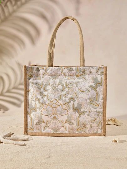 Tropiscape 女士花卉印花大容量单肩托特包