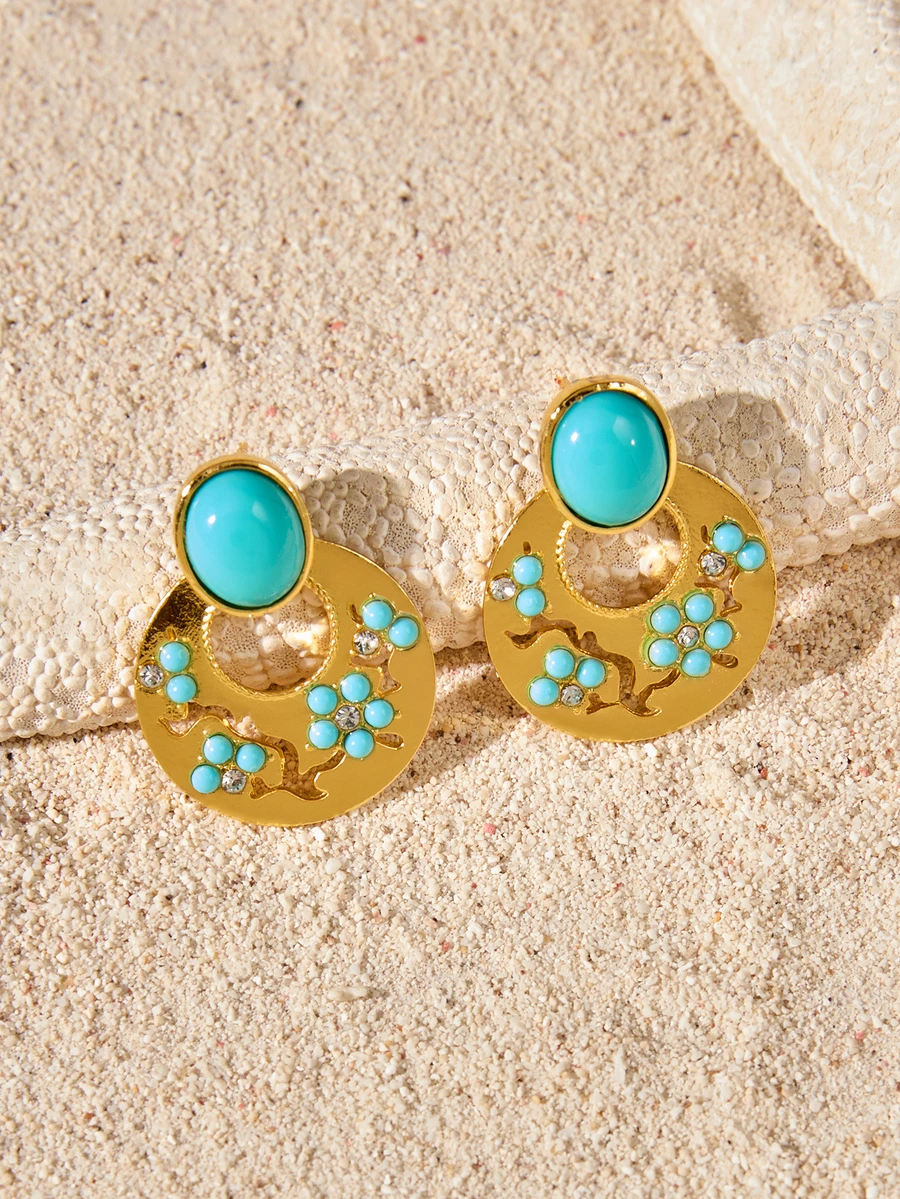 Tropiscape 1 Pair Fashionable & Creative Niche Design Bohemian Style Earrings, Suitable For Daily Wear For Women - Multicolor - View 1