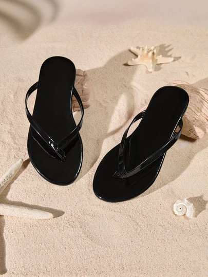 Tropiscape Flat Flip Flops Women Shoes Summer Outdoor Open Toe Slippers, Spring Autumn New Woven Roman Style Sandals Suitable For Dress, Beach, Apartment, White, Beige, Black, Orange, Yellow, Purple, Gray, Gold, Silver, Blue, Green, Pink, Brown, Leopard, Formal, Holiday, Navy Blue, Rhinestones