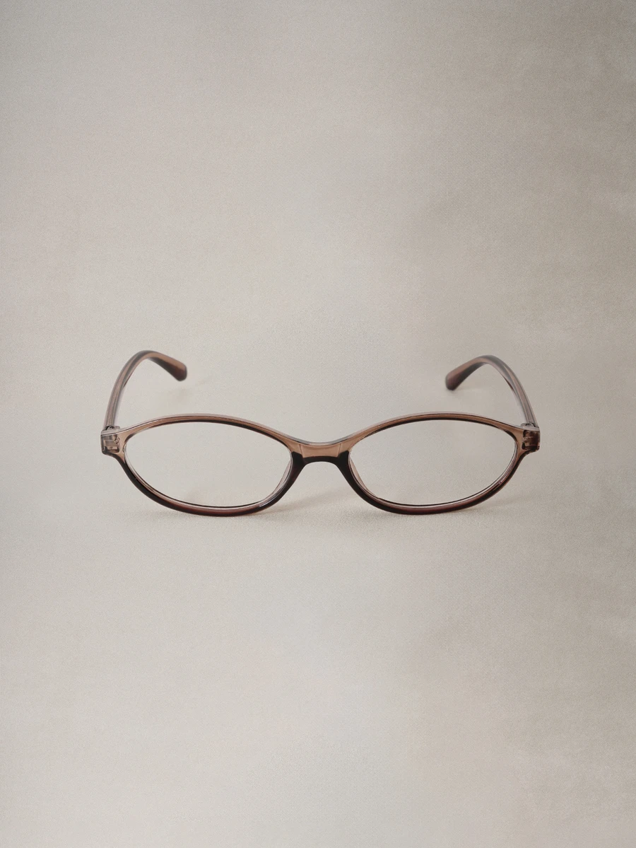 Hatastic Fashionable Women's Small Frame Oval Stylish High-End European And American Versatile Transparent Glasses, Essential For Commuting And Back To School Music Fest - Clear - View 1