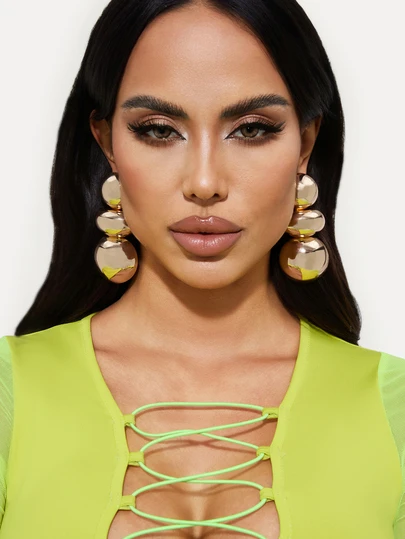 TuEzra 1 Pair Fashion Rough Style Transparent Surface Stud Earrings