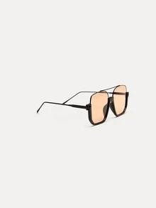 TuEzra 1pc Oversized Retro Style Women's Glasses, Suitable For Beach, Outdoor Activities, Travel, And An Ideal Choice For Women's Daily Wear, Business Casual, Summer Beach, Outdoor Travel, And Back To School Season In Autumn/Winter - Bronze - View 4