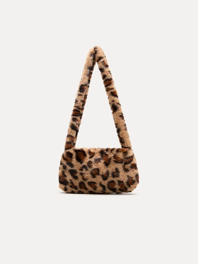TuEzra Fashionable Leopard Print Fluffy Crossbody Bag For Women, Casual Fuzzy Shoulder Hand Bag, Cheetah Print Bag For Women Leopard Comeback, New Autumn And Winter Women Bag, Best Fall Purse, Perfectly Matching With Fall Outfits Women, New Fall Winter Tiger Print Bag For Women, New Arrival Fur Bag For Women , Leopard Cheetah Print