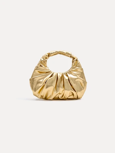 TuEzra 2024 Spring New Arrival Women Handbag, One Piece Of Solid Color Faux Pearl Glossy PU Cloud Bag, Fashionable And Concise Stitching Design With Elegant Elegant For Lady, Foldable And Wrinkled Bag Style. , New Year