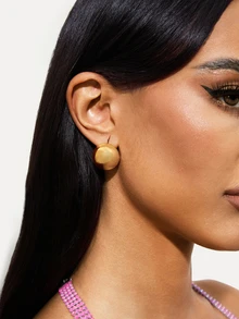 TuEzra 3 Pairs Elegant Vintage Glossy Golden Ball Stud Earrings, Suitable For Women - Suitable For Daily Wear And Gift, Women Earring Set - Gold Suit - View 5