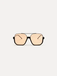 TuEzra 1pc Oversized Retro Style Women's Glasses, Suitable For Beach, Outdoor Activities, Travel, And An Ideal Choice For Women's Daily Wear, Business Casual, Summer Beach, Outdoor Travel, And Back To School Season In Autumn/Winter - Bronze - View 2