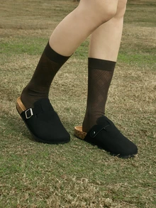 Hatastic Women's Casual Solid Color Suede Slip-On Mule Slippers, Available In Thermal-Lined And Non-Thermal Versions Music Fest - Black - View 2