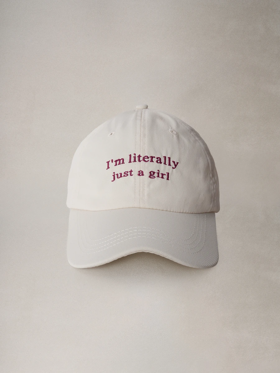 Hatastic 1件女款刺繡「I'm Literally Just A Girl」棒球帽,可調節戶外防曬帽,適合春秋旅行海灘度假,中性Y2K風格,音樂節開學穿搭 - 棒球帽 - 查看 1