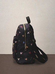 Hatastic Mochila mini versátil de diseño de nicho minimalista y de moda, esencial para volver a la escuela, bolsa para la escuela y la universidad, mochila de estilo preppy para la escuela y festivales de música - Negro - Ver 5
