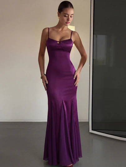Đầm nữ màu trơn bằng vải chiffon dệt họa tiết, thanh lịch, gợi cảm, thích hợp cho đám cưới, tiệc tùng, ngày Valentine.