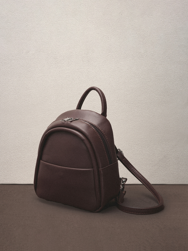 Hatastic 时尚可爱轻便单肩PU小背包，休闲女士出门必备小包包，复古棕色迷你书包