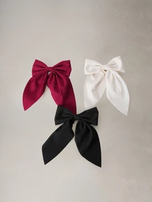 Hatastic 3pcs Minimalist Versatile Hair Clips, Fashion Black & White Bow Hair Clips, Hair Accessories Claws Music Fest - Multicolor - View 1