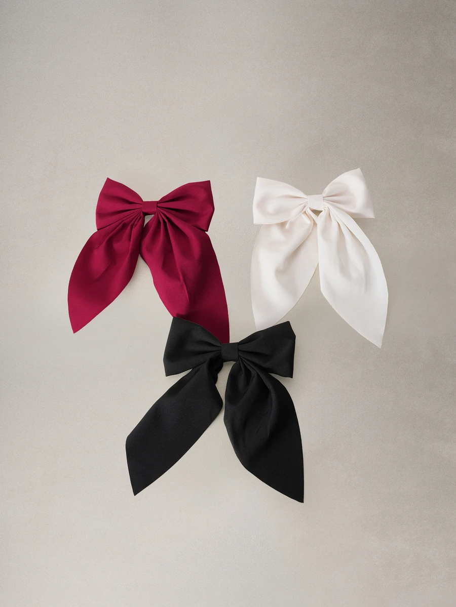 Hatastic 3pcs Minimalist Versatile Hair Clips, Fashion Black & White Bow Hair Clips, Hair Accessories Claws Music Fest - Multicolor - View 1
