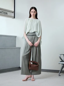 CHICVUE New Fashionable Simple All-Match Fold & Braid Pu Two-Tone Handbag Shoulder Bag Crossbody Bag - Coffee Brown - View 5