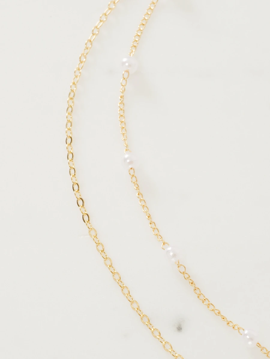 Clariva 1 pieza Collar de estilo resort de playa con estrella de mar y concha con perlas falsas, adecuado para uso diario, regalo y accesorio de moda - Amarillo Oro - Ver 1