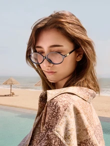 Glizzene 1 Pair Oval Retro Versatile Transparent Eyeglasses, Fashionable Clear Lens Glasses Wedding Wedding - Clear - View 1