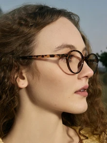 Hatastic 1 Pair Women's Fashionable Oval Glasses - Vintage Design With Rivet Decoration, Perfect For Academic Style And Clear Vision! Music Fest - Multicolor - View 4
