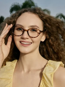 Hatastic 1 Pair Women's Fashionable Oval Glasses - Vintage Design With Rivet Decoration, Perfect For Academic Style And Clear Vision! Music Fest - Multicolor - View 2