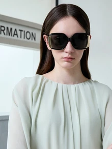 CHICVUE Classic Black Rectangle Plastic Sunglasses For Men & Women, Retro Fashion Frame, Suitable For Outdoor, Travel, Beach, Daily Life, Summer, Sun Protection, Driving Fashionable Shade Elegant Outfit Family Outings Travel Vacation Holiday For Summer Beach Vacation,Outdoor,Travel - Black - View 2