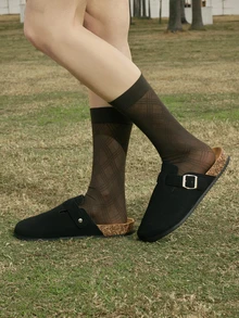 Hatastic Women's Casual Solid Color Suede Slip-On Mule Slippers, Available In Thermal-Lined And Non-Thermal Versions Music Fest - Black - View 4