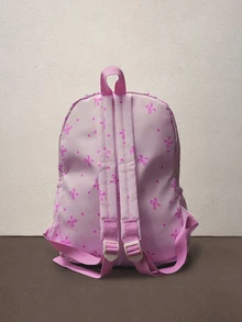 Hatastic 3 Pcs Back To School Backpack Set - Stylish Large Capacity Backpack&Lunch Bag& Pencil Case Multi-Pack,With Laptop Compartment Bow Pattern Durable Nylon Backpack Featuring Adjustable Straps Spacious Multi-Pockets - Lightweight Portable Zipper Bags For Students/Teens/Graduates Perfect For Outdoor/Travel/Middle School/High School /College, Bags For University, University Essentials Music Fest - Pink - View 5