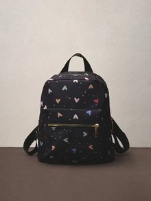Hatastic Mochila mini versátil de diseño de nicho minimalista y de moda, esencial para volver a la escuela, bolsa para la escuela y la universidad, mochila de estilo preppy para la escuela y festivales de música - Negro - Ver 1
