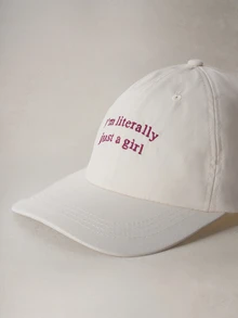 Hatastic 1件女款刺繡「I'm Literally Just A Girl」棒球帽，可調節戶外防曬帽，適合春秋旅行海灘度假，中性Y2K風格，音樂節開學穿搭 - 棒球帽 - 查看 3