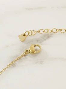 Clariva 水滴形不锈钢项链，轻巧，奢华简约设计，用途广泛且抗锈蚀，韩式/日式风格 - 金色 - 查看 3