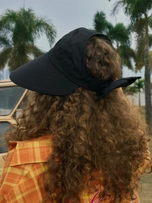 Hatastic 女士宽边太阳帽，透气遮阳帽，户外骑行防紫外线面罩设计，可折叠夏季太阳帽 - 帽子 - 查看 5