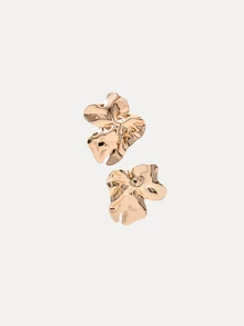 TuEzra 1 Pair Geometric Chic Iron Stud Earrings, Suitable For Weddings, Parties And Daily Wear - Yellow Gold - View 4