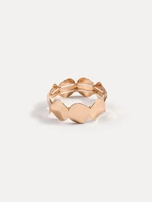 TuEzra 1pc Fashionable Gold-Toned Elastic Bracelet - Gold - View 1