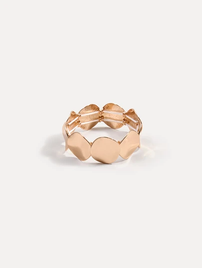 TuEzra 1pc Fashionable Gold-Toned Elastic Bracelet
