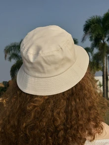 Hatastic 1件女款純色水桶帽，簡約設計，適合旅行與戶外運動，情侶休閒活動或街頭穿搭防曬帽，適用於音樂節、返校等各種場合 - 純色漁夫帽 - 查看 5