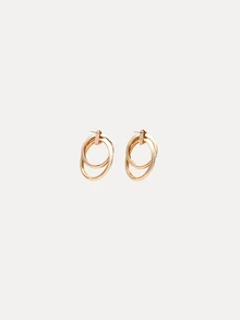 TuEzra Pendientes largos redondos - Amarillo Oro - Ver 3