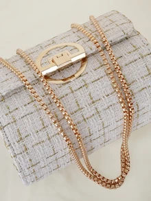 Clariva Lightweight,Business Casual Mini Plaid Pattern Flap Chain Square Bag For Teen Girls Women College Students,Rookies & White-Collar Workers Perfect For Office,College,Work ,Business,Commute,Outdoors, Travel, Outings - Multicolor - View 5