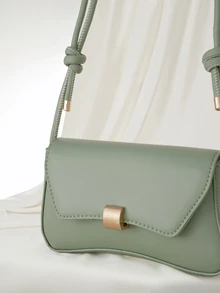 Clariva Bolso de hombro/axilar minimalista vintage de unicolor y de moda para mujer - Verde - Ver 2