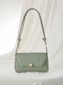 Clariva Bolso de hombro/axilar minimalista vintage de unicolor y de moda para mujer - Verde - Ver 1