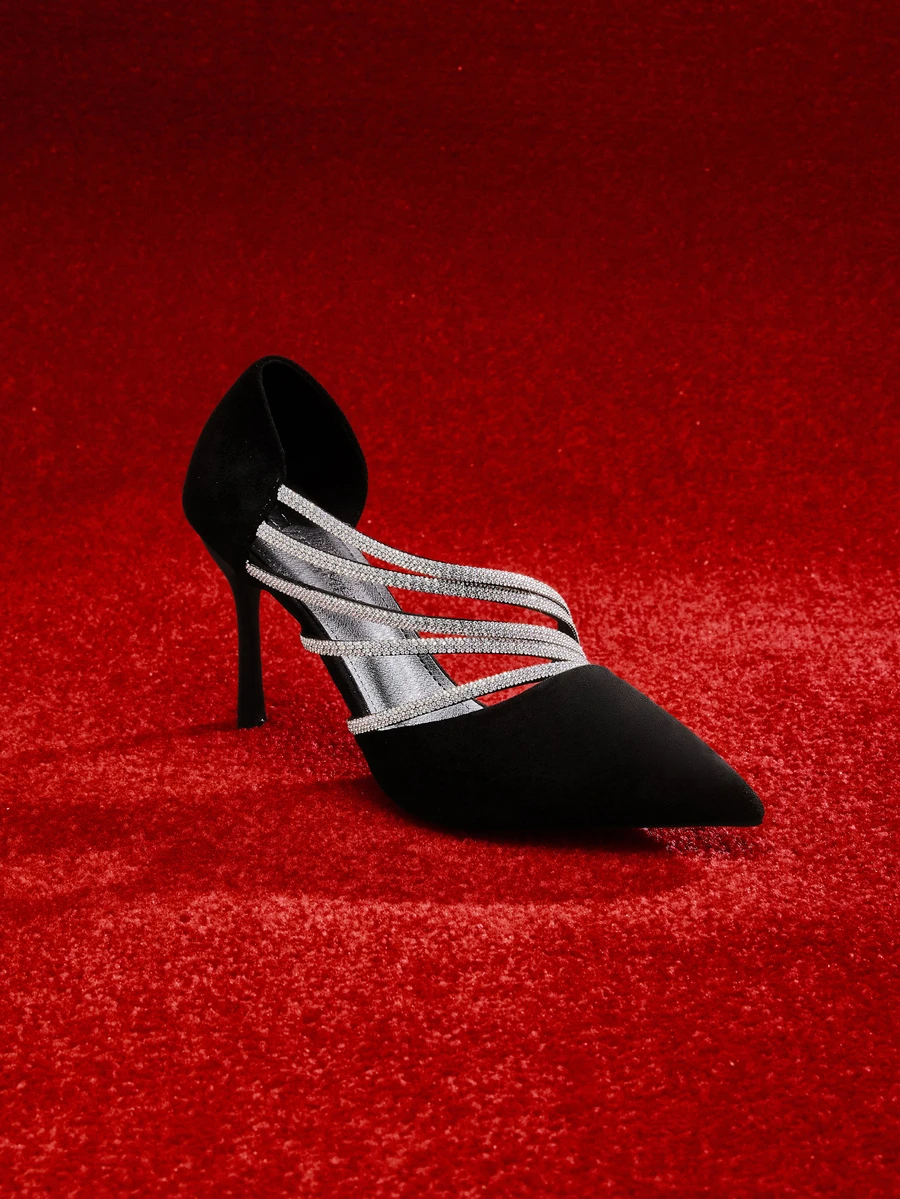 Etoivie Fashion Match Cardigan Women's Gray Short Boots, New Autumn/Winter Side Zipper Ankle Boots, Vegan Suede Pointed Toe Stiletto Heels, Simple Style Fashionable Booties,Sexy,Women Pumps,Party Outfits Wedding - Black - View 1