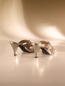 Etoivie 女士高跟凉鞋露趾刺绣编织鞋镂空透气拖鞋圆头香槟色高跟鞋夏季女士凉鞋女士高跟拖鞋锥形跟粗跟鞋香槟色鞋香槟色拖鞋假日鞋派对女鞋女士高跟凉鞋香槟色鞋复古女鞋婚礼鞋 - 香檳色 - 查看 3