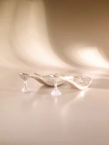 Etoivie 秋冬新款女士百搭舒适粗跟高跟鞋，时尚百搭，可搭配黑色连衣裙，性感百搭，适合派对和婚礼等场合。 - 銀色 - 查看 4