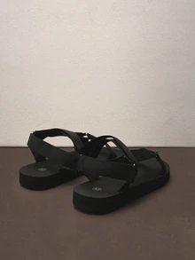 Hatastic 2024 Summer New Bohemian Casual Flat Shoes, Soft Bottom Beach Sandals For Women Music Fest - Black - View 5