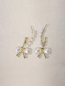 Hatastic 1 对精致锆石耳环，奢华小众设计品质优雅耳坠 - 彩色 - 查看 5