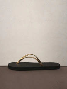 Hatastic 女士金属色人字拖，时尚金色音乐节人字拖 - 金色 - 查看 4