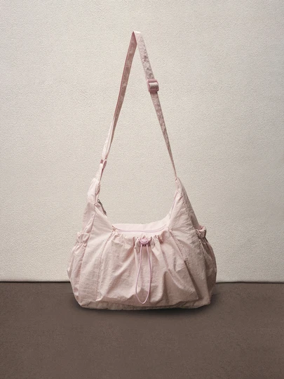 Hatastic Women's Cloud Pleated Drawstring Shoulder Bag Crossbody Underarm Bag , Pink