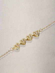 Hatastic 1 件优质不锈钢项链，四叶草和心形小盒设计，百搭，独特，适合作为礼物送给朋友 - 銀色 - 查看 2