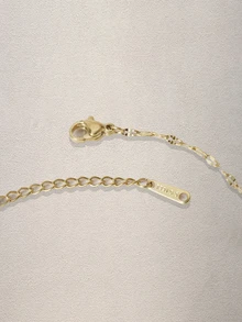 Hatastic 1 件优雅心形铜吊坠项链，心形项链，方晶锆石，不锈钢链，适合女孩和女士的夏季珠宝礼物 - 彩色 - 查看 2