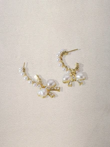 Hatastic 1 对精致锆石耳环，奢华小众设计品质优雅耳坠 - 彩色 - 查看 2