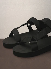 Hatastic 2024 Summer New Bohemian Casual Flat Shoes, Soft Bottom Beach Sandals For Women Music Fest - Black - View 4