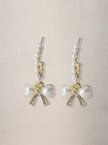 Hatastic 1 对精致锆石耳环，奢华小众设计品质优雅耳坠 - 彩色 - 查看 1