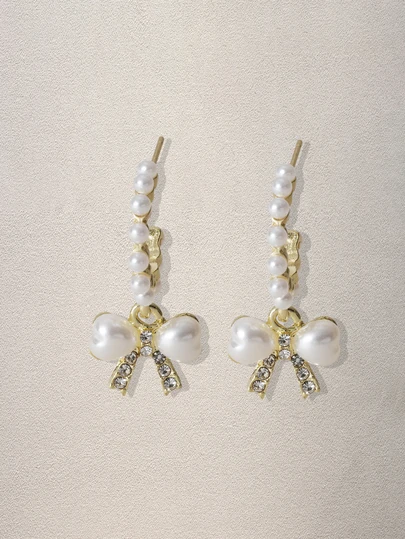 Hatastic 1 Pair Delicate Zirconia Earrings, Luxury Niche Design Quality Elegant Eardrops